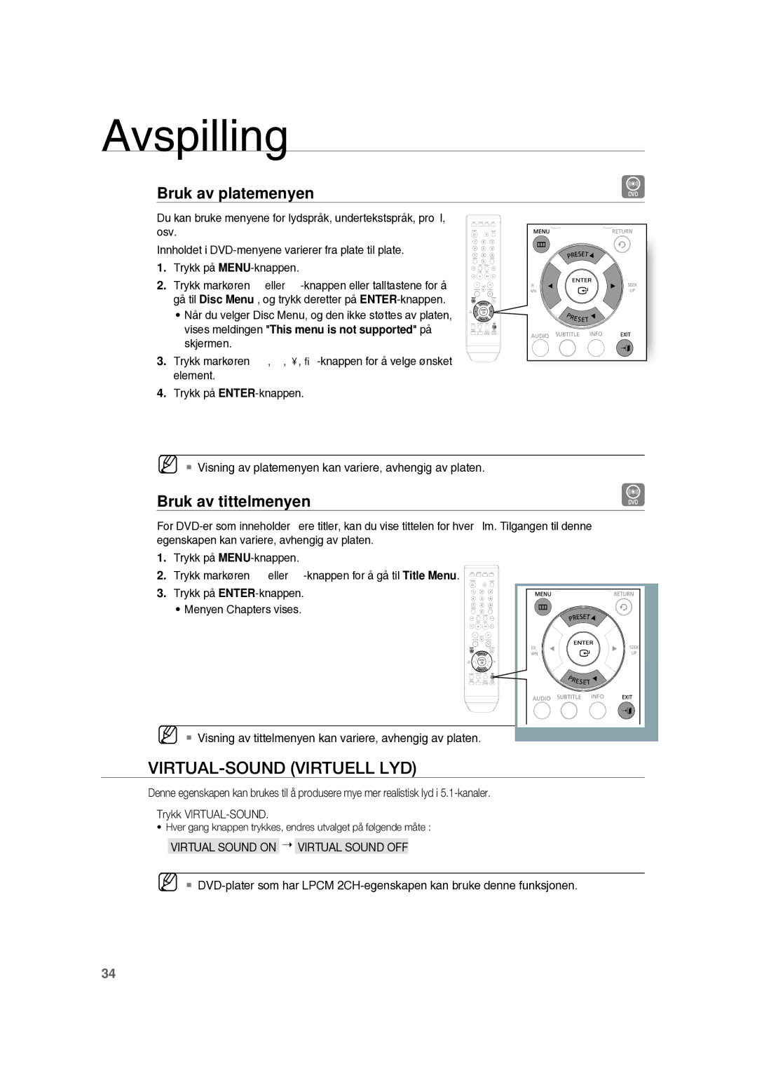 Samsung RTS-HE10T/XEE manual Bruk av platemenyen, Bruk av tittelmenyen 