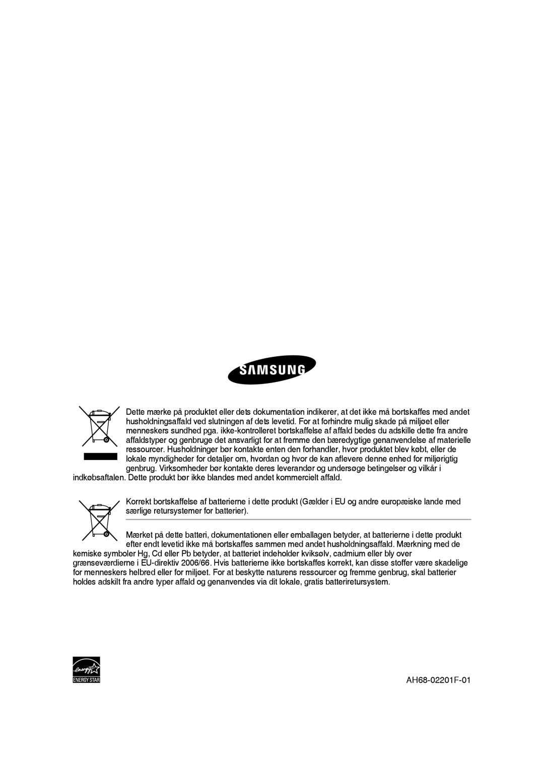 Samsung RTS-HE20T/XEE manual AH68-02201F-01 