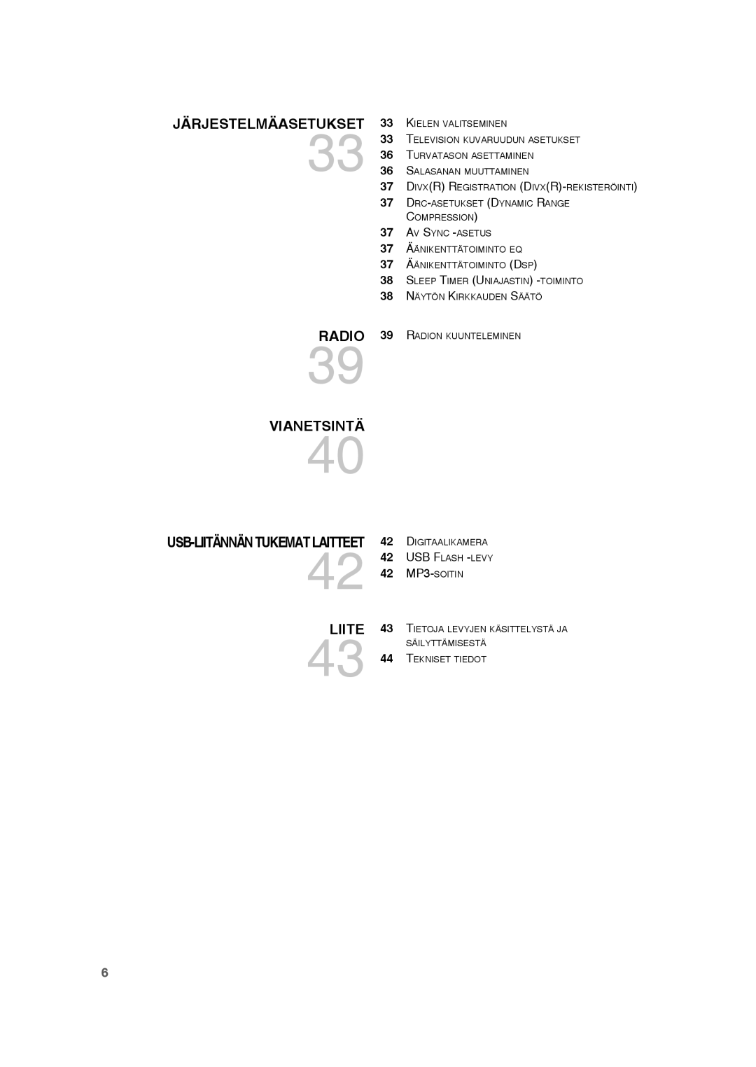 Samsung RTS-HE20T/XEE manual Liite, USB-LIITÄNNÄN Tukemat Laitteet 