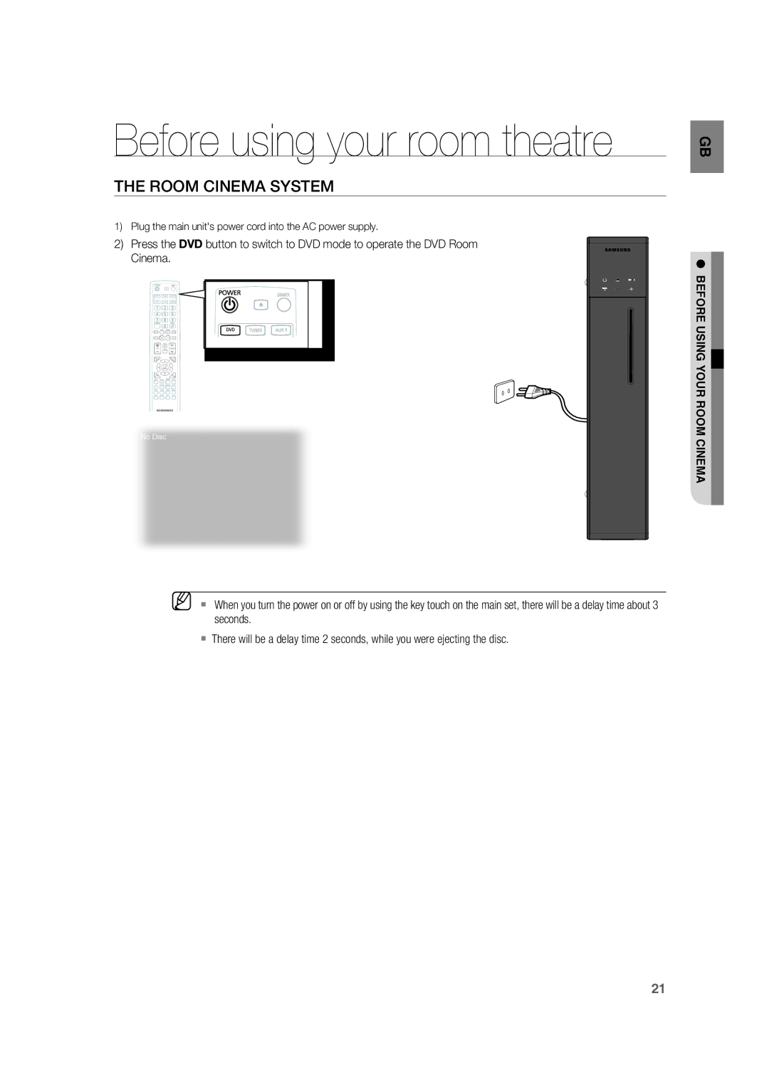 Samsung RTS-HE20T/XEF manual Before using your room theatre 