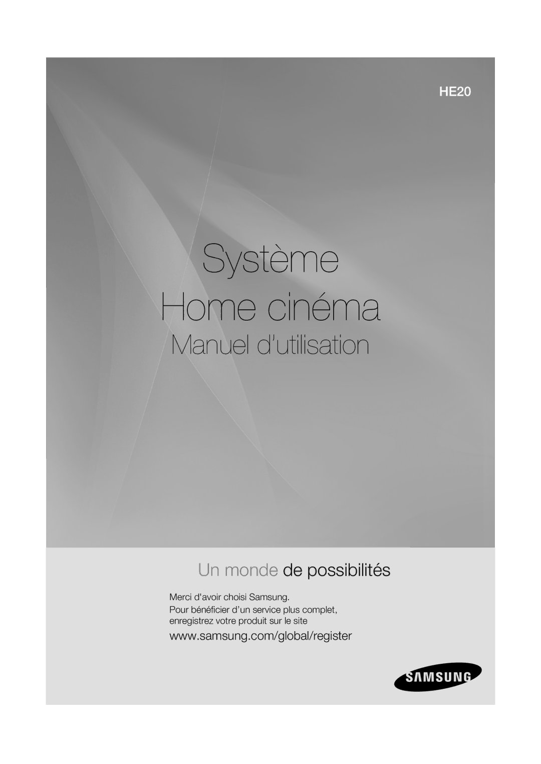 Samsung RTS-HE20T/XEF manual Système Home cinéma 