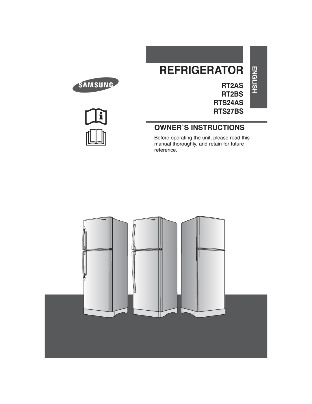 Samsung RTS24AS, RTS27BS, RT2BS, RT2AS manual 