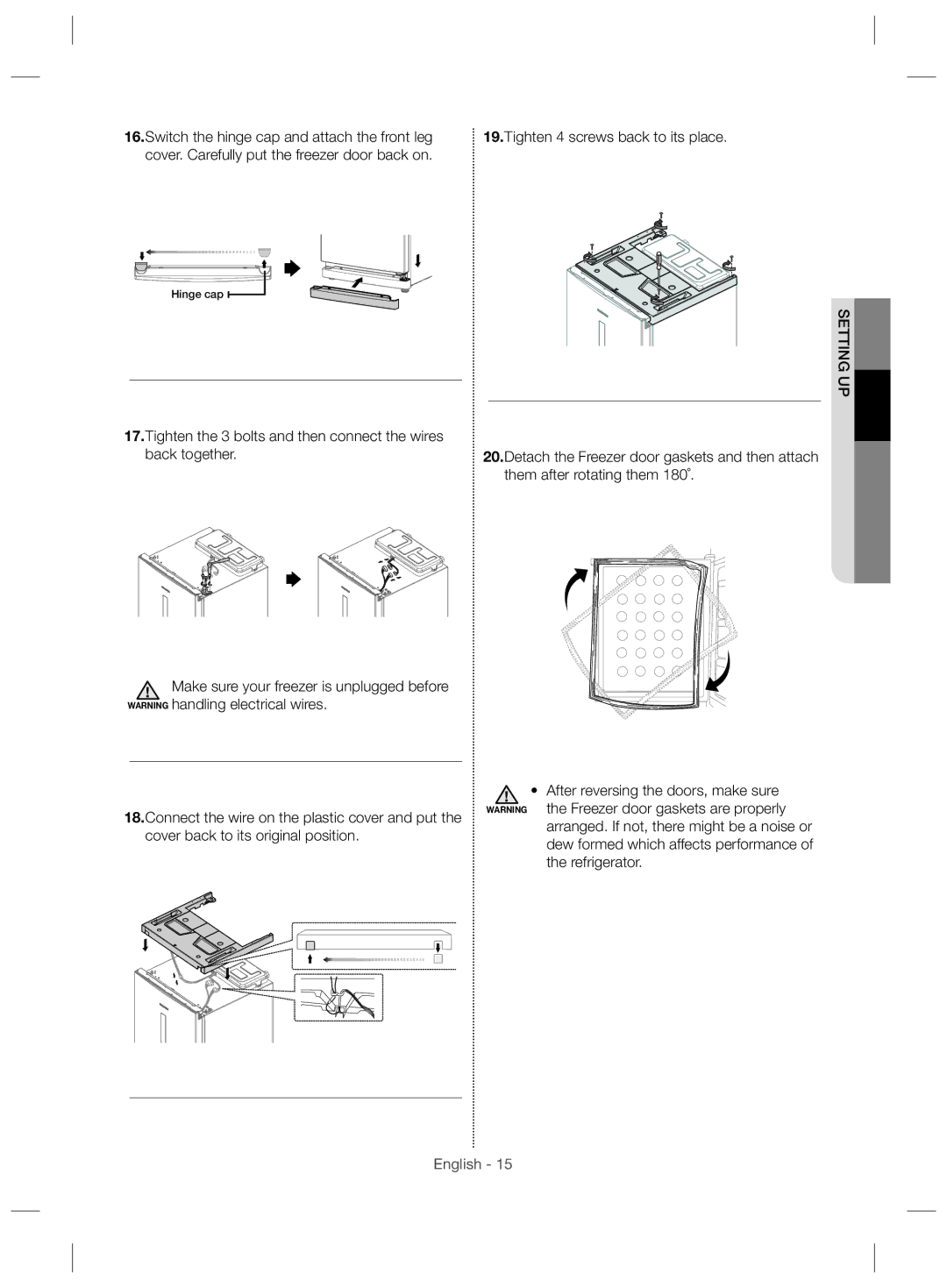 Samsung RZ28H61507F/LR, RZ28H61507F/ZA, RZ28H6150WW/ZA, RZ28H6150WW/SG, RZ28H6150SP/MR Tighten 4 screws back to its place 