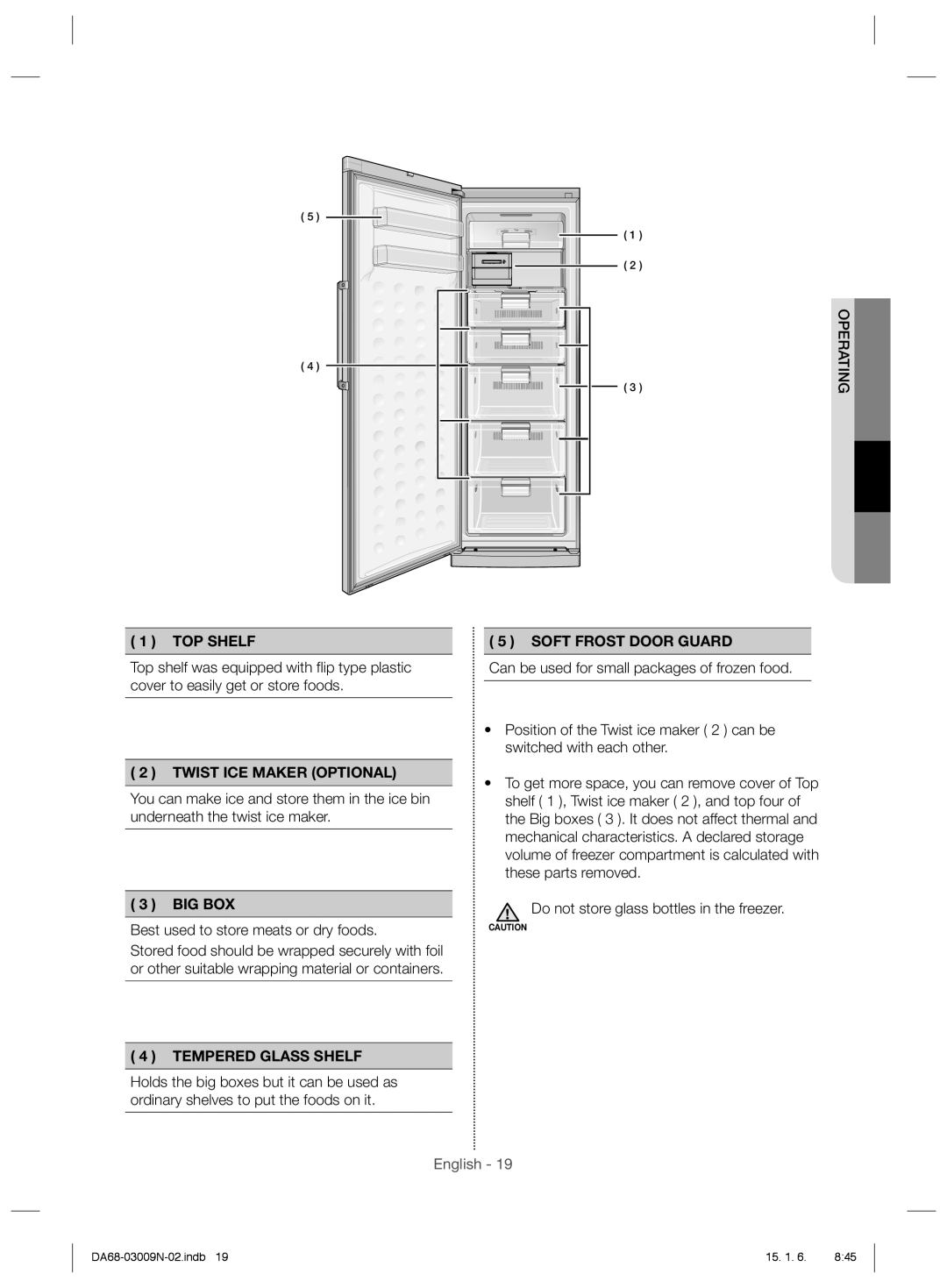 Samsung RZ28H6150SP/ML manual Big Box, Best used to store meats or dry foods, Do not store glass bottles in the freezer 