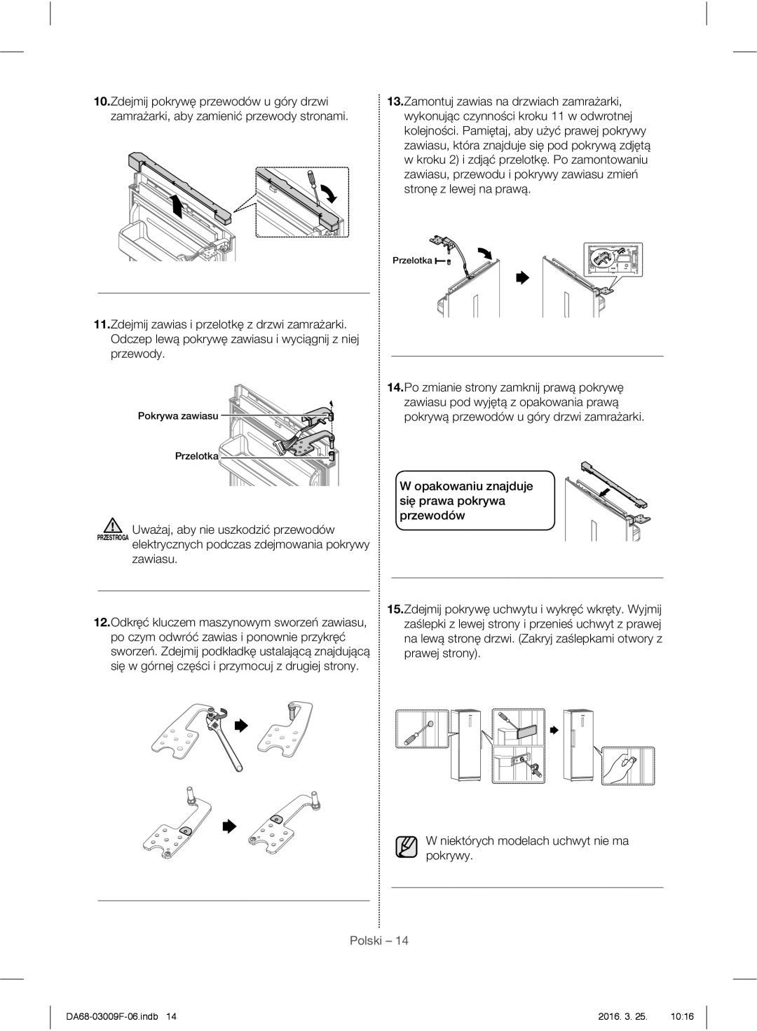 Samsung RZ28H6150SS/EO, RZ28H6165SS/EO, RZ28H6165SS/WS, RZ28H6050SS/EO manual Zawiasu 