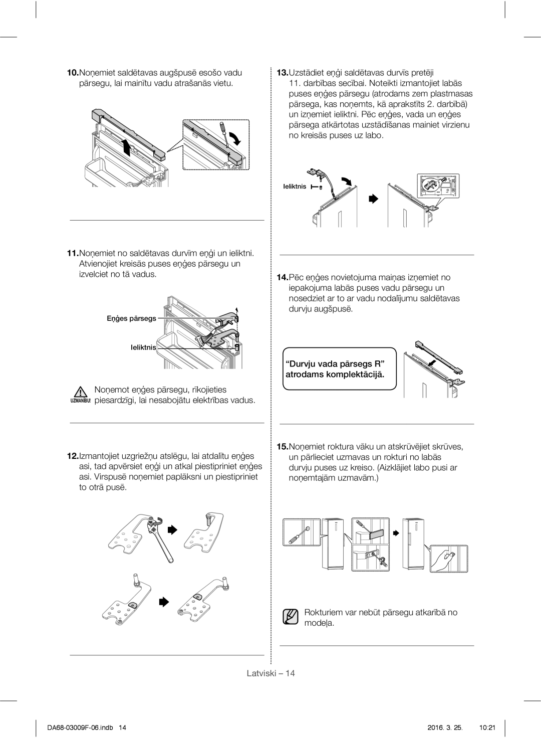 Samsung RZ28H6150SS/EO, RZ28H6165SS/EO, RZ28H6165SS/WS, RZ28H6050SS/EO manual Eņģes pārsegs Ieliktnis 