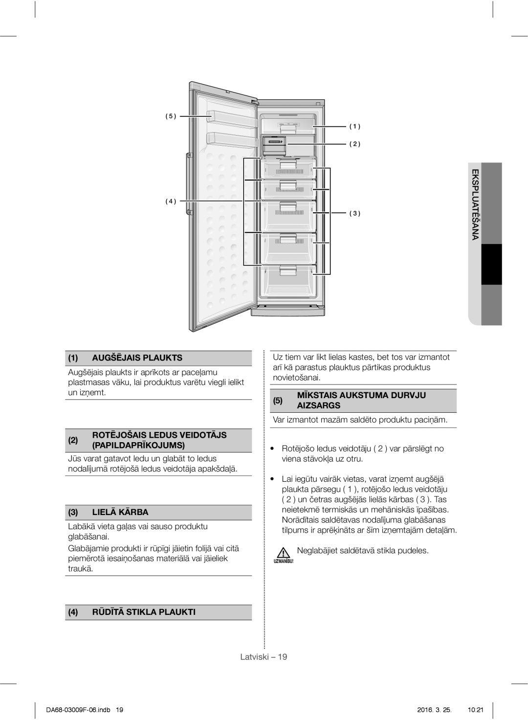 Samsung RZ28H6050SS/EO Augšējais Plaukts, Mīkstais Aukstuma Durvju Aizsargs, Rotējošais Ledus Veidotājs Papildaprīkojums 