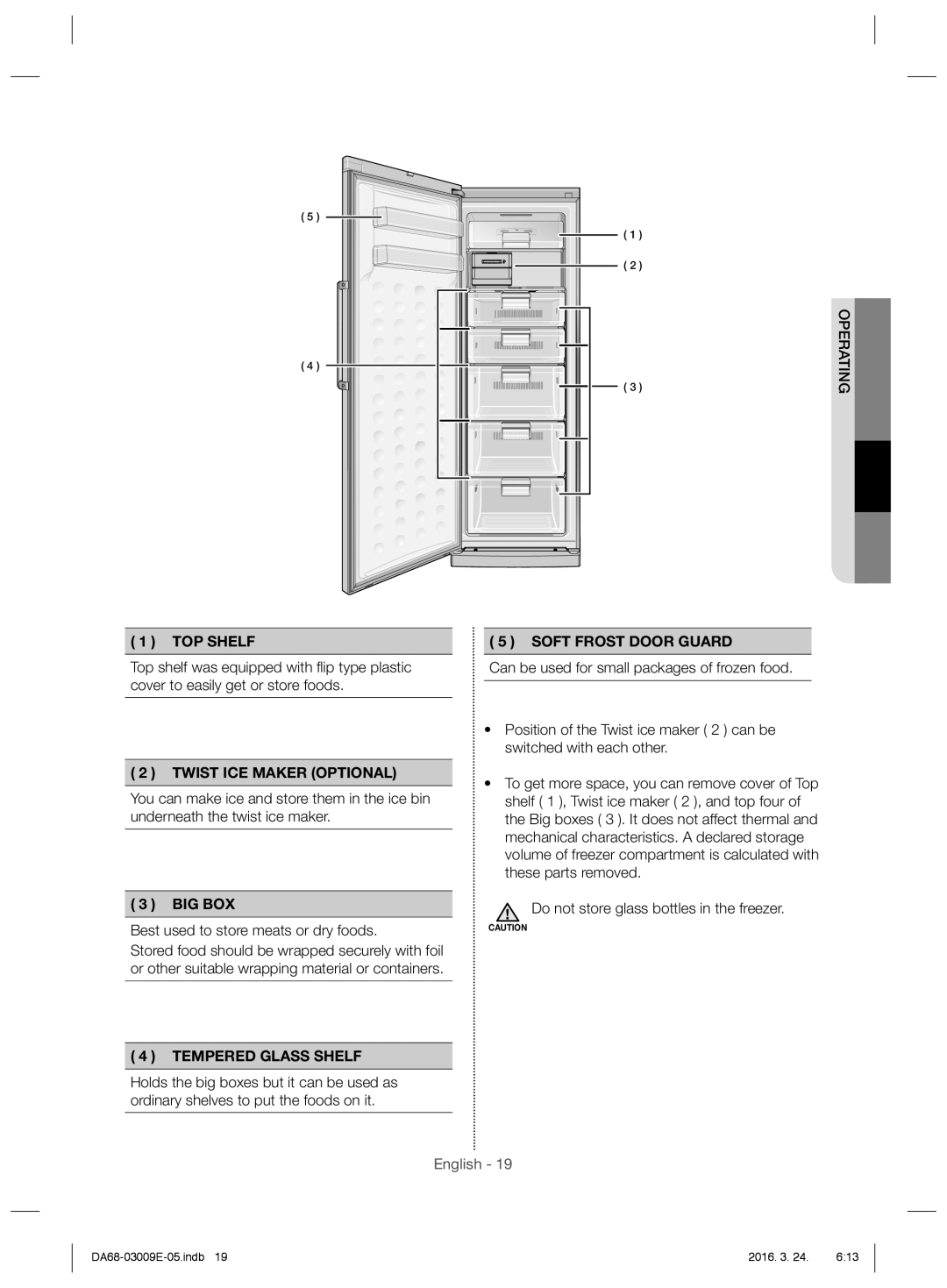 Samsung RZ28H6050SS/ES manual TOP Shelf, Twist ICE Maker Optional, Big Box, Tempered Glass Shelf, Soft Frost Door Guard 