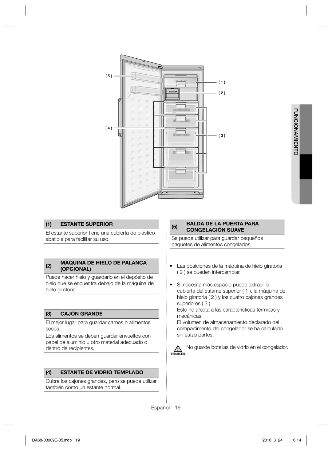 Samsung RZ28H6000WW/ES Estante Superior, Balda DE LA Puerta Para Congelación Suave, Máquina DE Hielo DE Palanca Opcional 