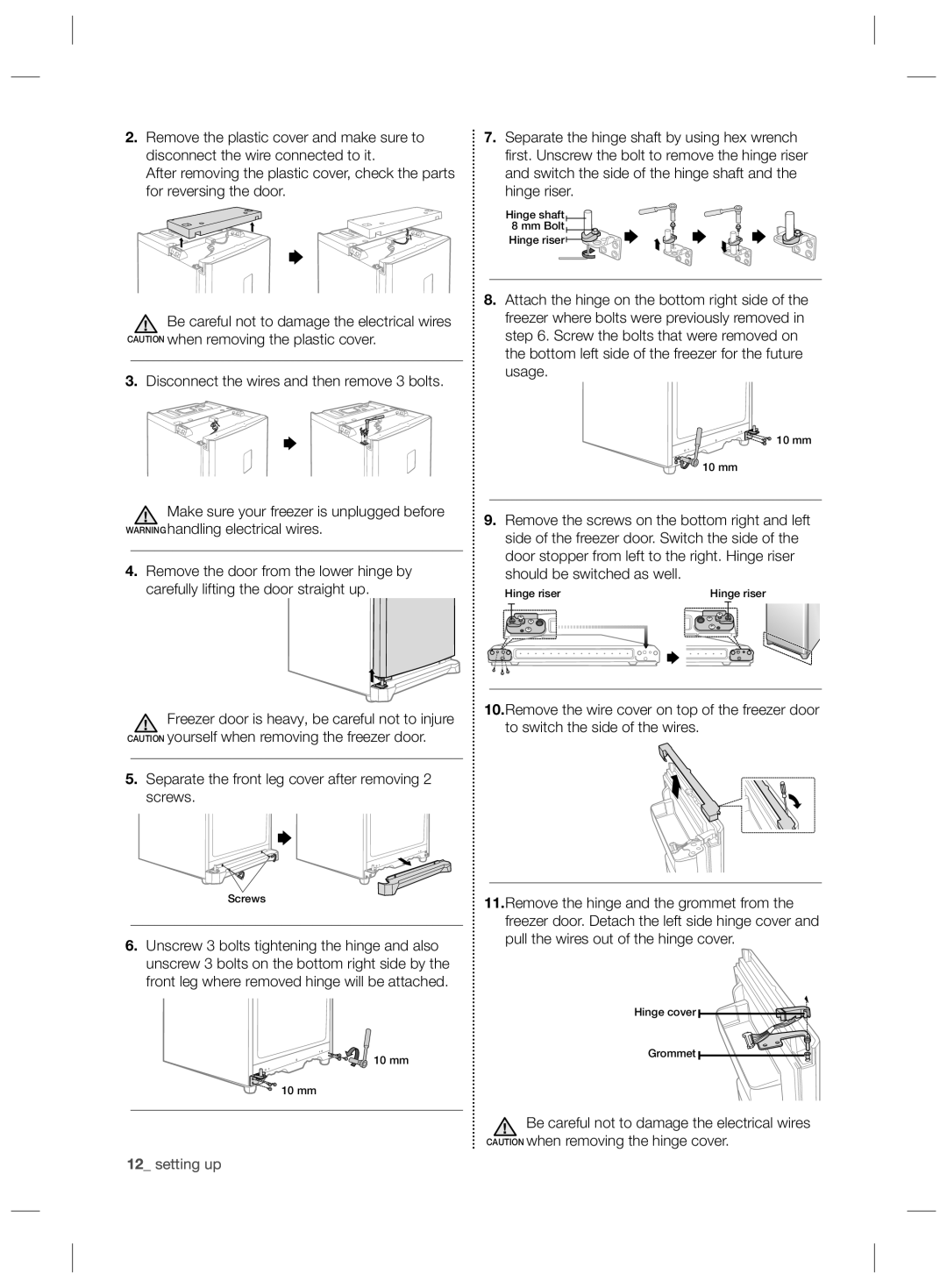 Samsung RZ2993ATCWW/EF, RZ2993ATCSR/ES, RZ2993ATCWW/ES manual 10 mm 