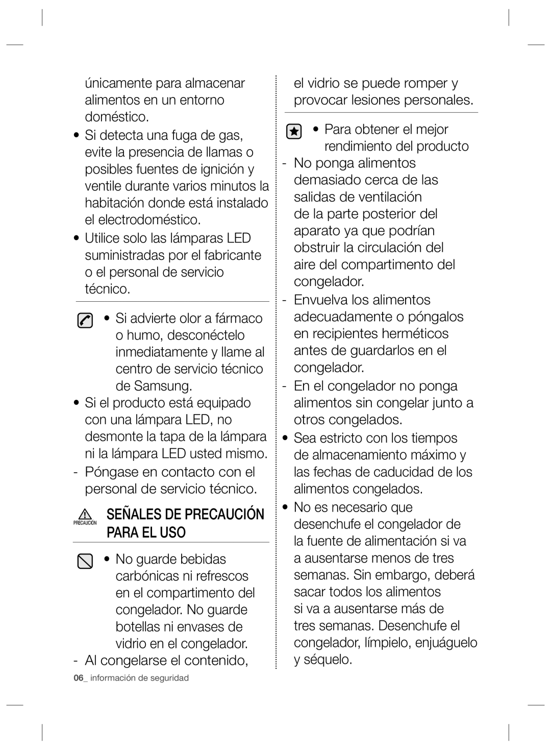 Samsung RZ2993ATCSR/ES, RZ2993ATCWW/EF, RZ2993ATCWW/ES manual Para EL USO 