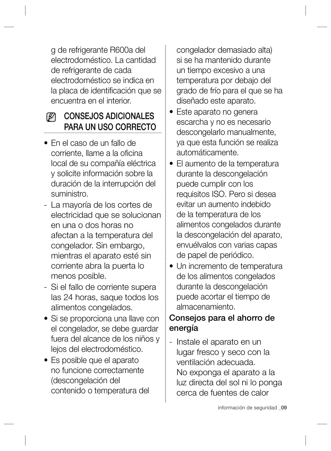 Samsung RZ2993ATCSR/ES, RZ2993ATCWW/EF, RZ2993ATCWW/ES manual Consejos Adicionales Para UN USO Correcto 