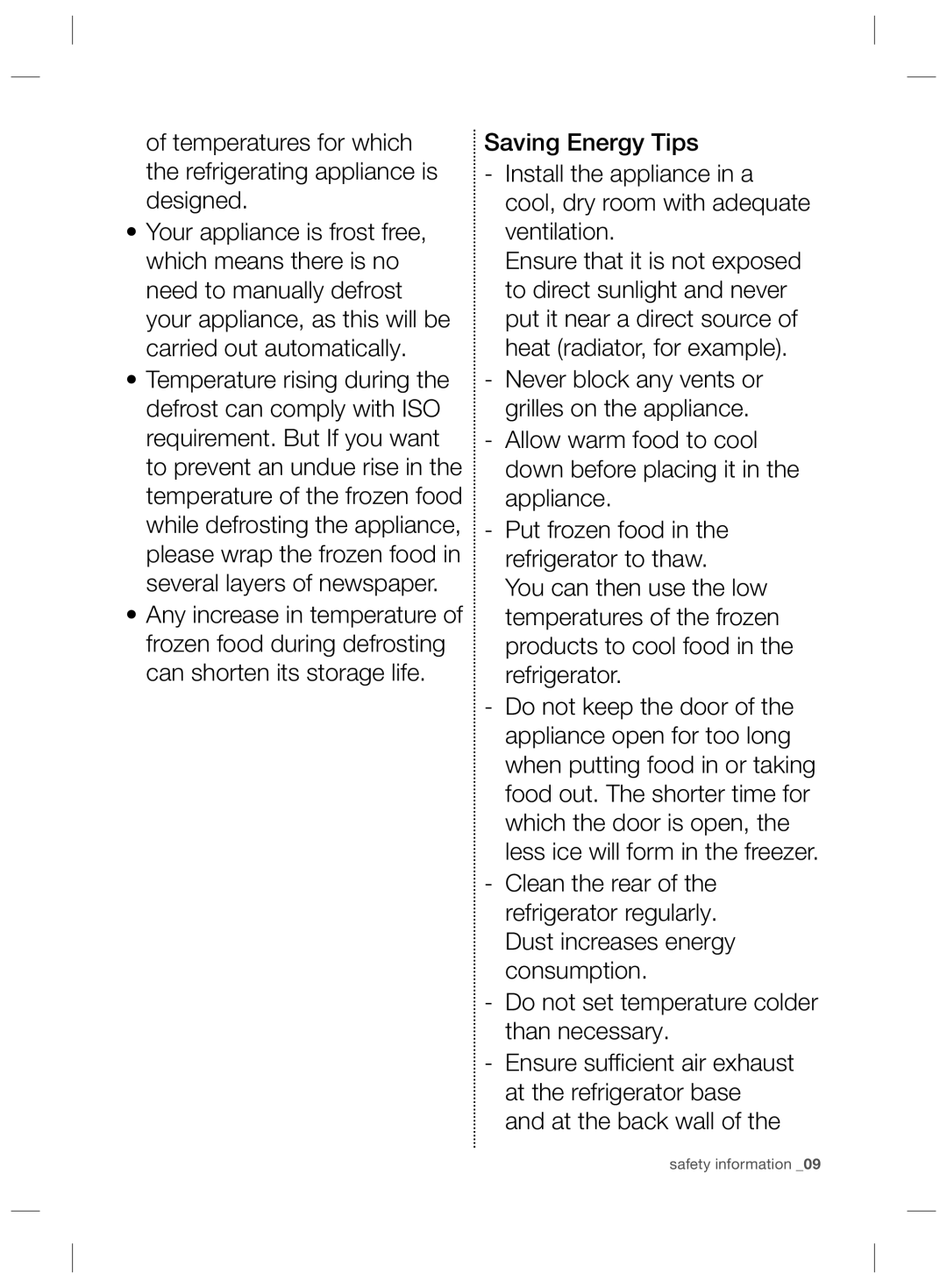 Samsung RZ2993ATCWW/EF, RZ2993ATCSR/ES, RZ2993ATCWW/ES manual Safety information 