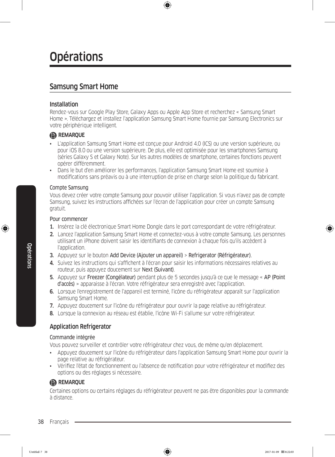 Samsung RZ32M7000SA/EF manual Samsung Smart Home, Application Refrigerator 