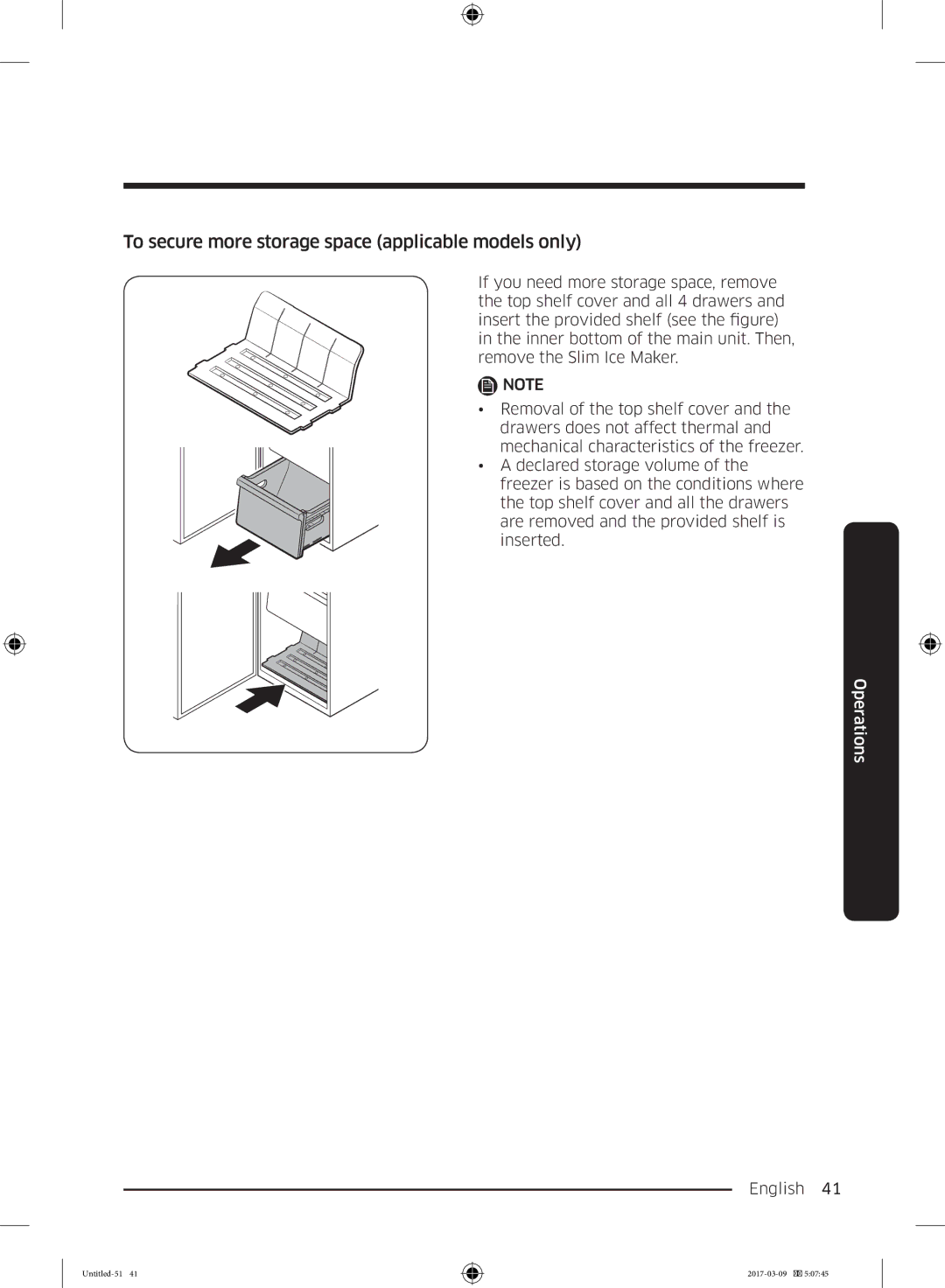 Samsung RZ32M75157F/EE, RZ32M7005WW/EG, RZ32M71257F/EG, RZ32M7000WW/EF To secure more storage space applicable models only 