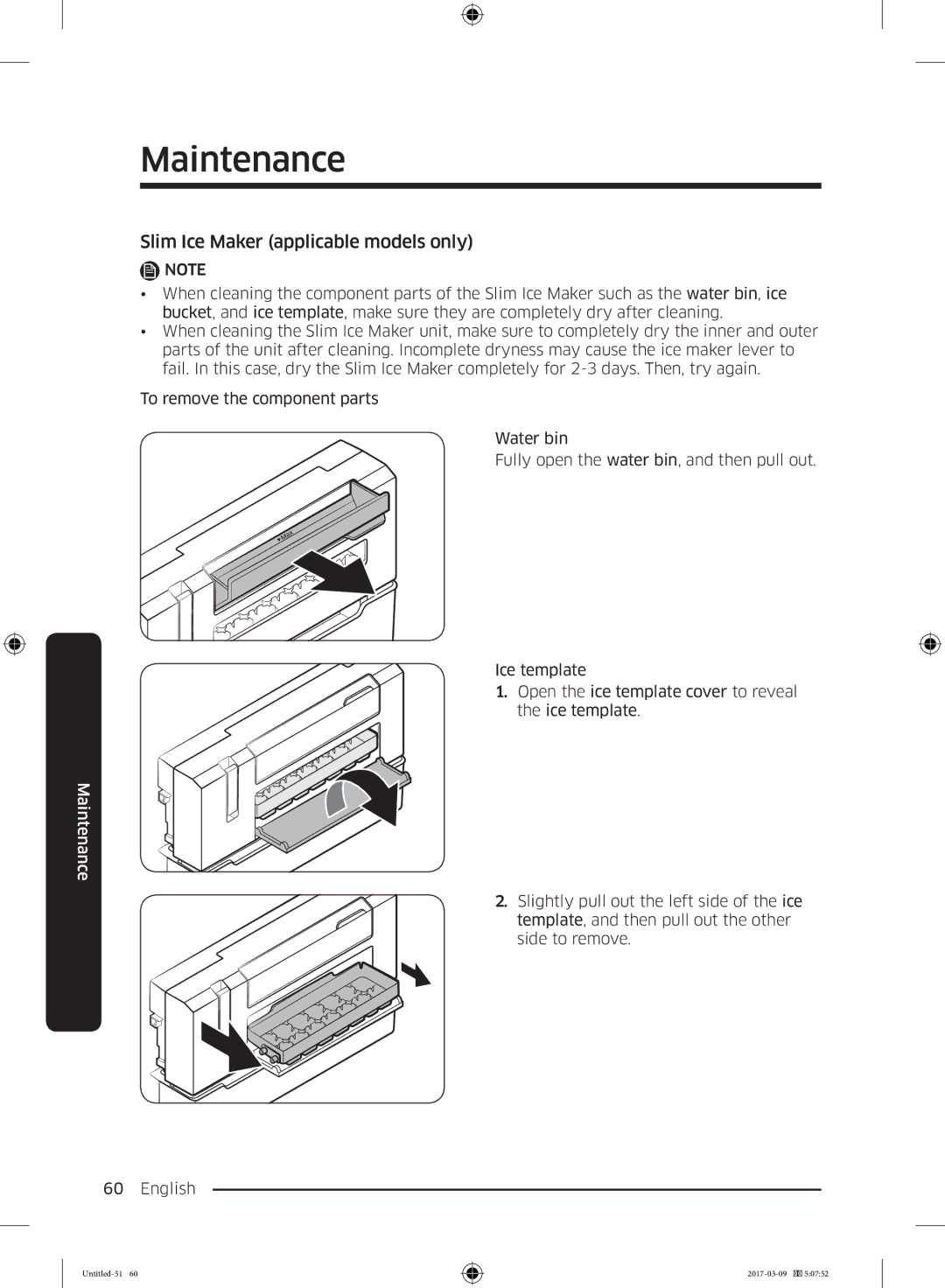 Samsung RZ32M7535BC/EE, RZ32M7005WW/EG, RZ32M71257F/EG, RZ32M7000WW/EF, RZ32M7105WW/EF Slim Ice Maker applicable models only 