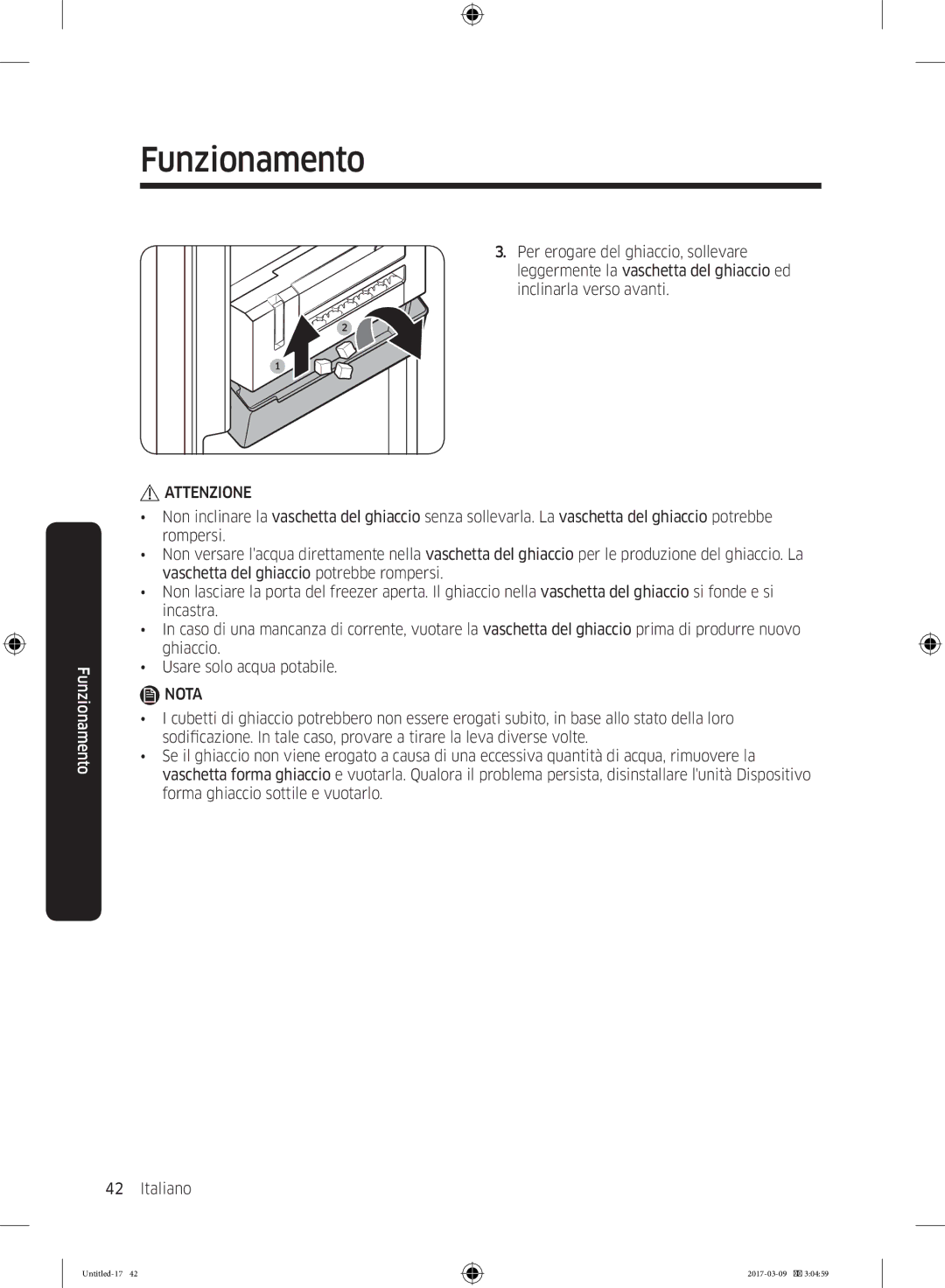 Samsung RZ32M7135S9/ES, RZ32M71207F/ML manual Funzionamento 