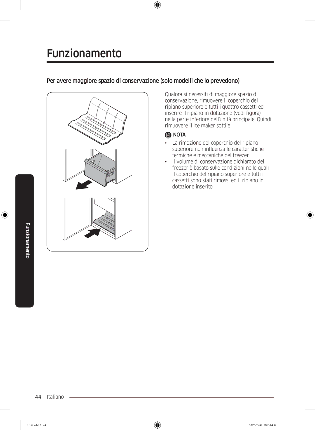 Samsung RZ32M7135S9/ES, RZ32M71207F/ML manual Funzionamento 