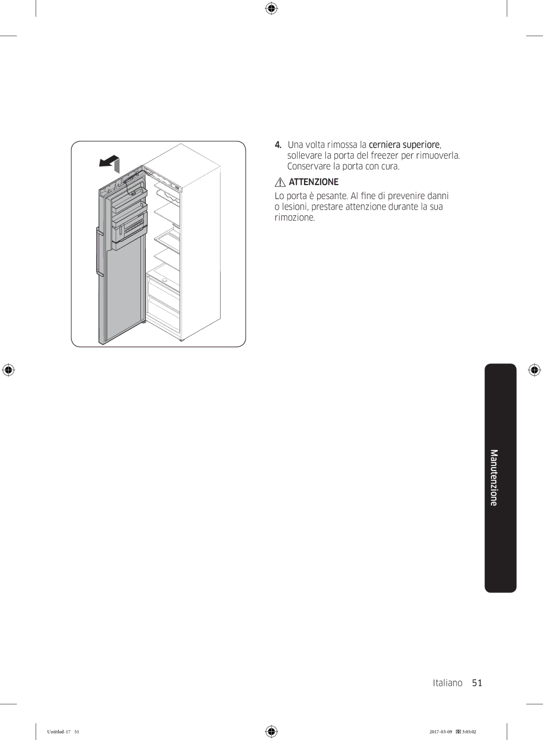 Samsung RZ32M71207F/ML, RZ32M7135S9/ES manual Attenzione 