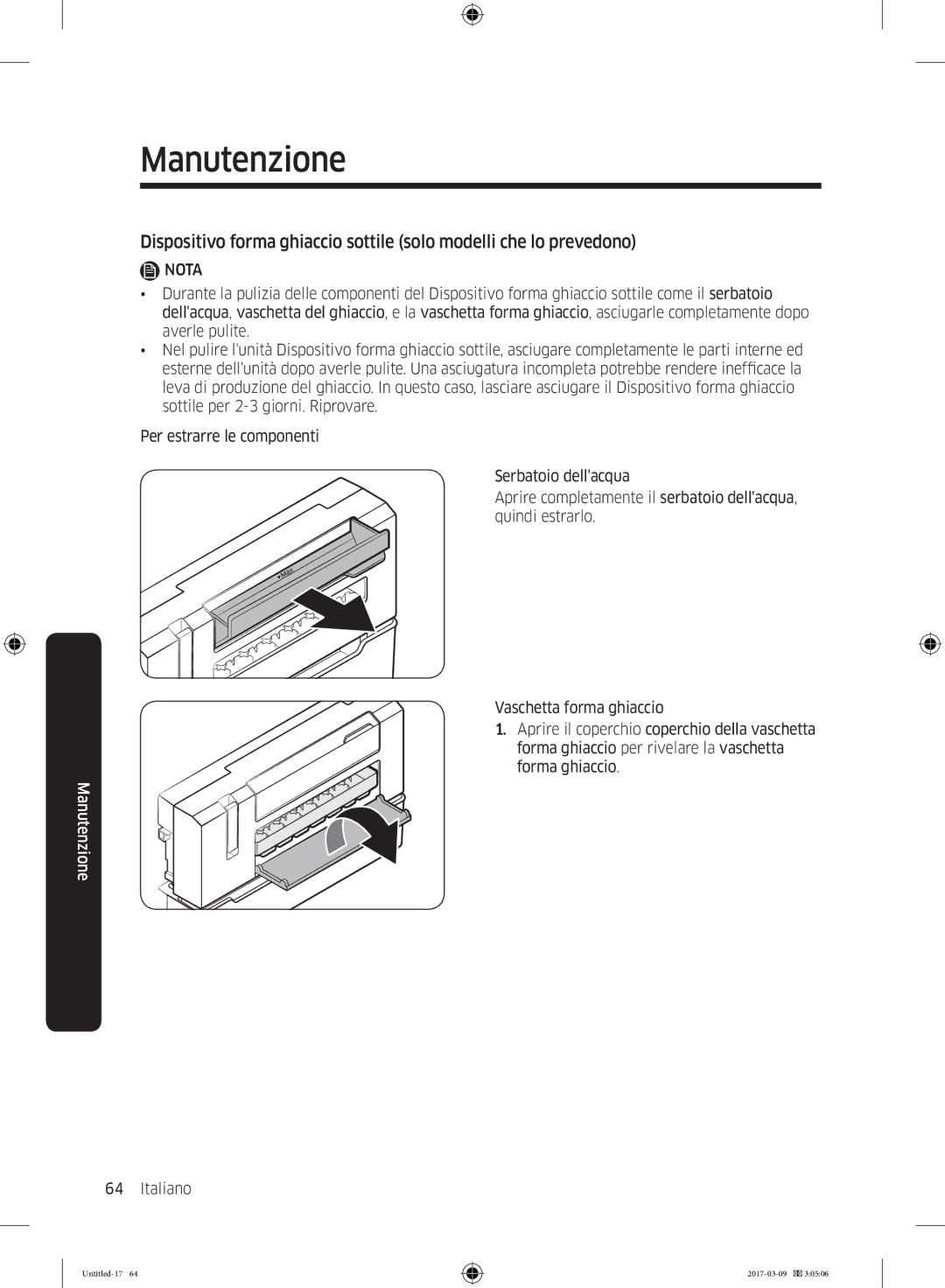 Samsung RZ32M7135S9/ES, RZ32M71207F/ML manual Manutenzione 