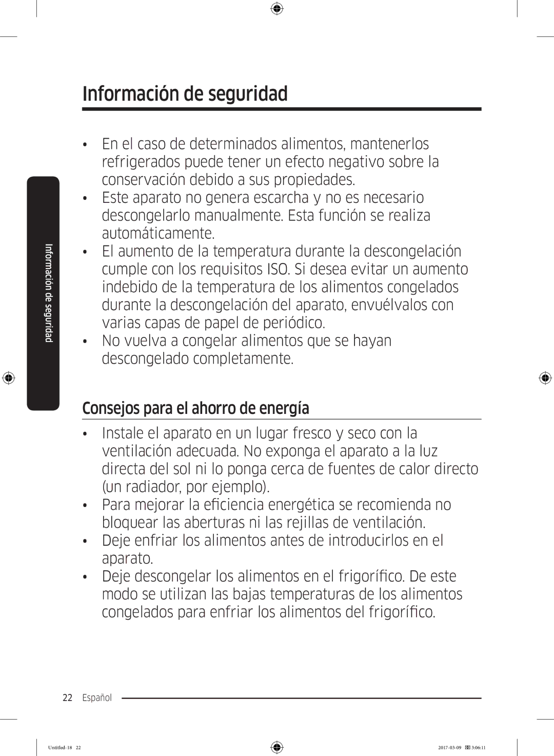 Samsung RZ32M7135S9/ES, RZ32M71207F/ML manual Consejos para el ahorro de energía 