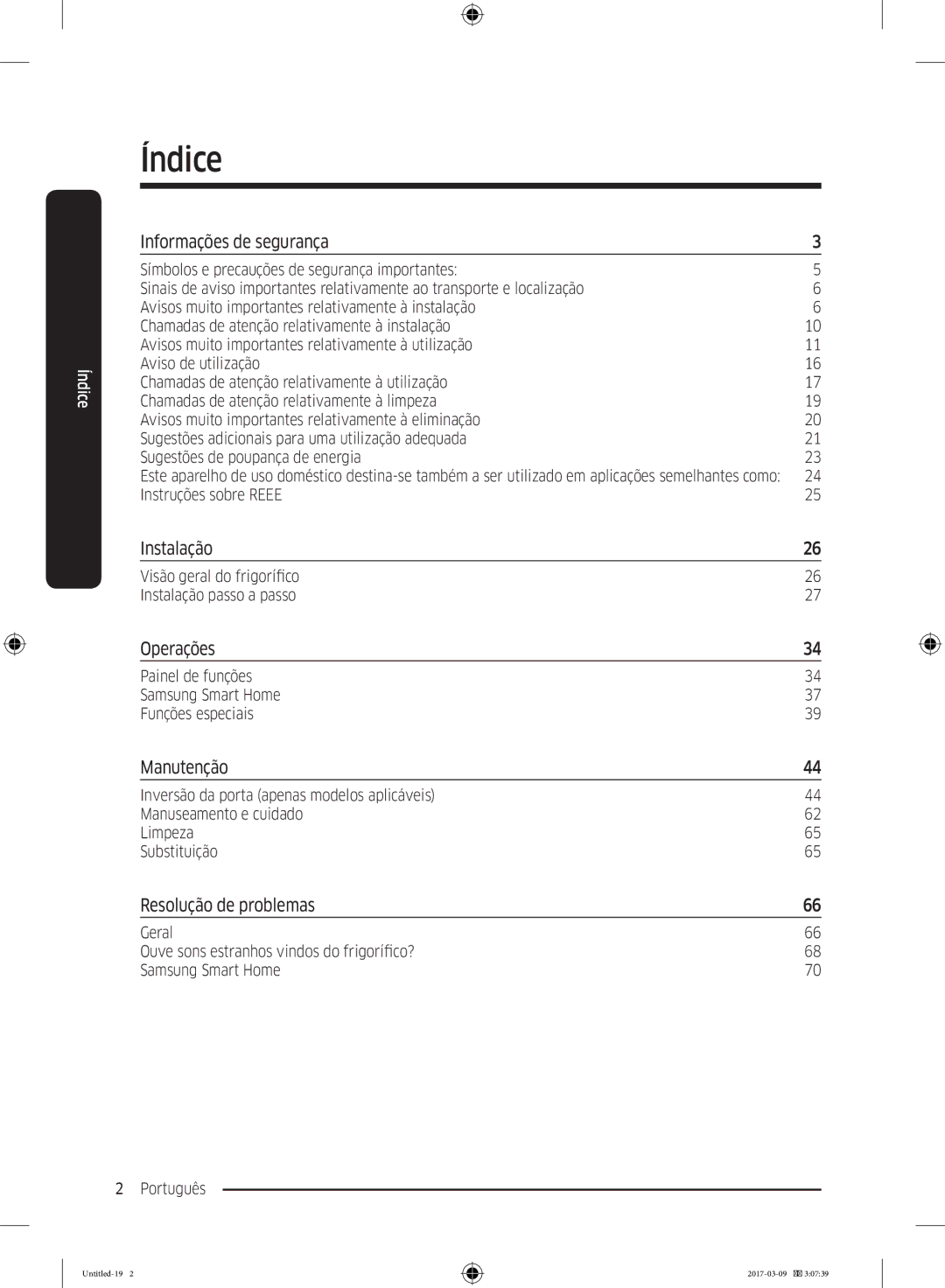 Samsung RZ32M7135S9/ES, RZ32M71207F/ML Informações de segurança, Instalação, Operações, Manutenção, Resolução de problemas 