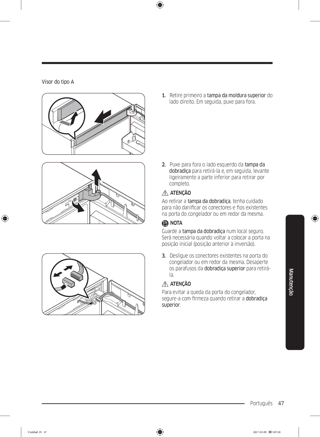 Samsung RZ32M71207F/ML, RZ32M7135S9/ES manual Atenção 