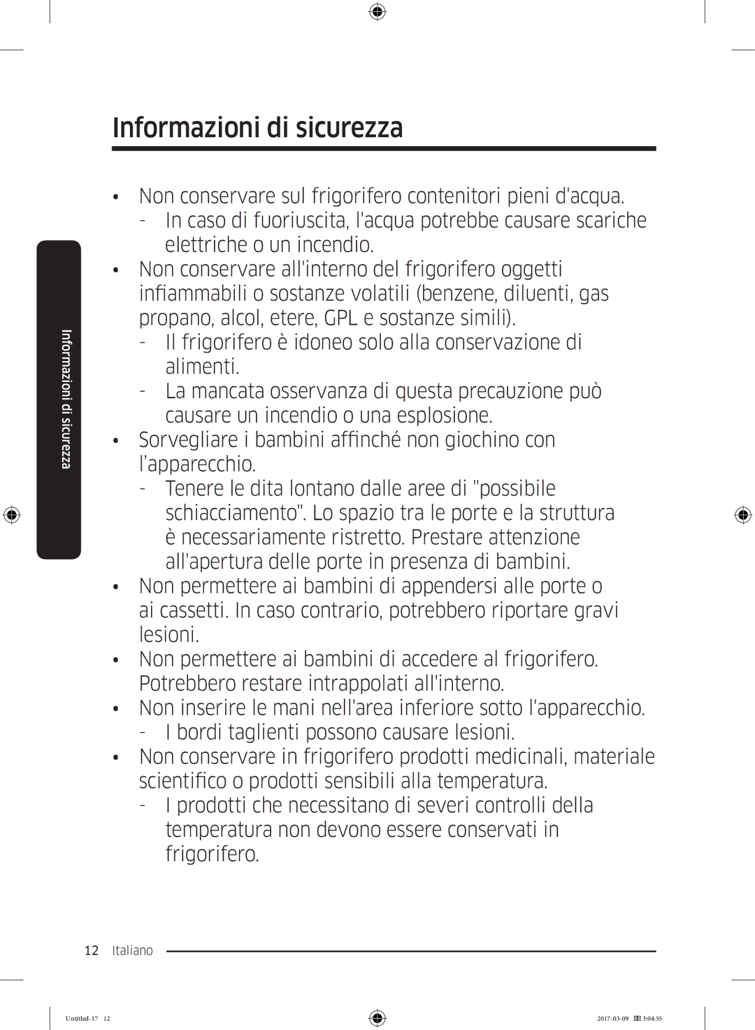 Samsung RZ32M7135S9/ES, RZ32M71207F/ML manual Informazioni di sicurezza 