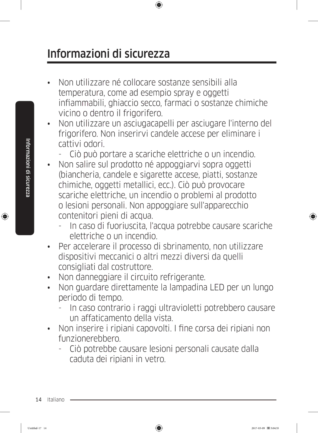 Samsung RZ32M7135S9/ES, RZ32M71207F/ML manual Informazioni di sicurezza 