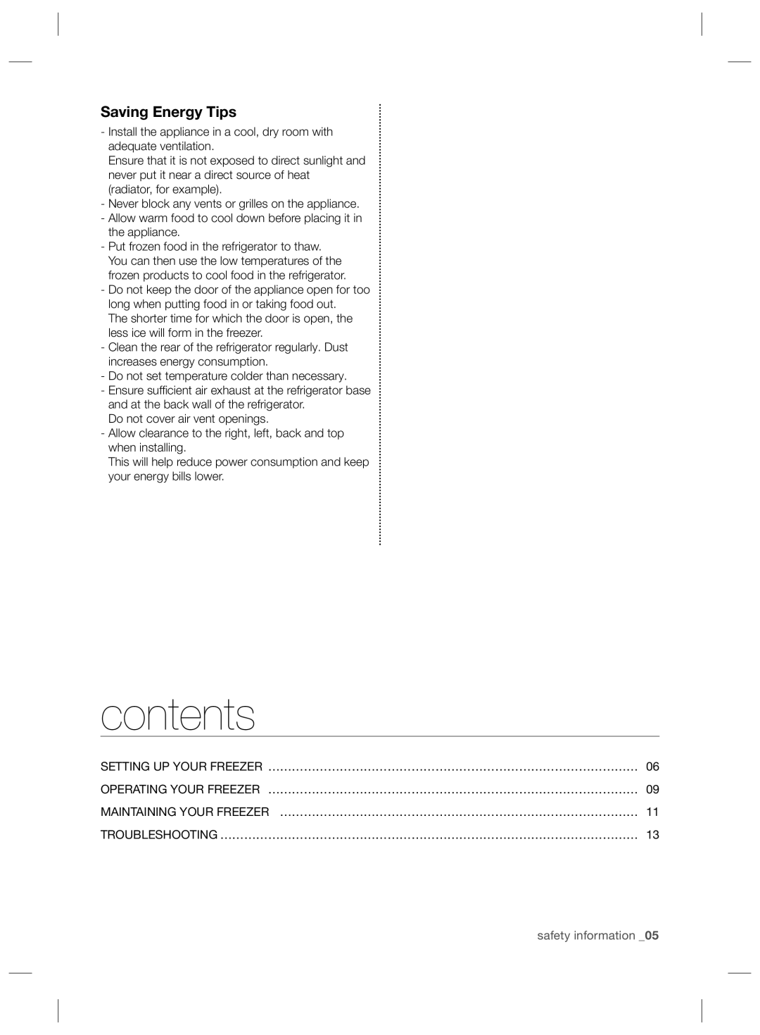 Samsung RZ70EESW1/SML manual Contents 