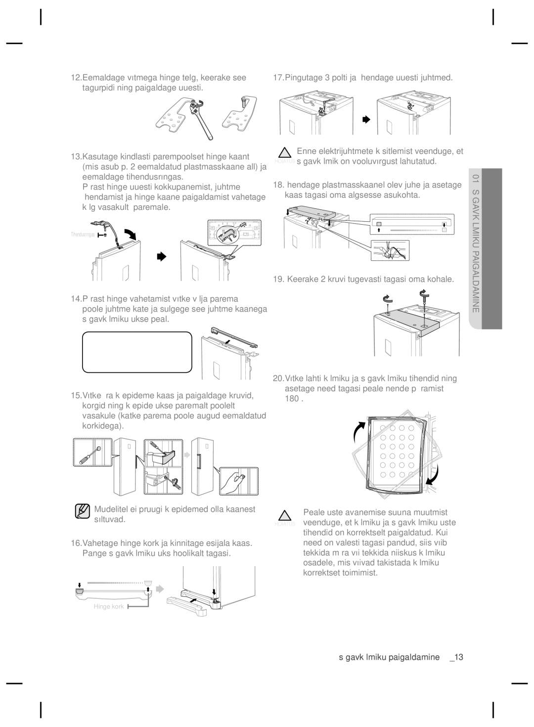 Samsung RZ80FHIS1/XEO, RZ80EEIS1/XEO manual Paigaldamine 