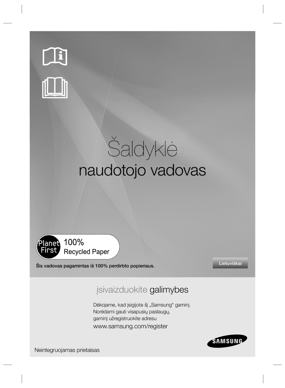 Samsung RZ80FHIS1/XEO, RZ80EEIS1/XEO manual Šaldyklė 