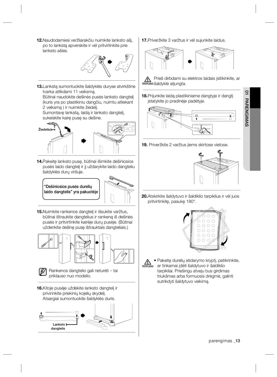 Samsung RZ80FHIS1/XEO, RZ80EEIS1/XEO manual Parengimas 