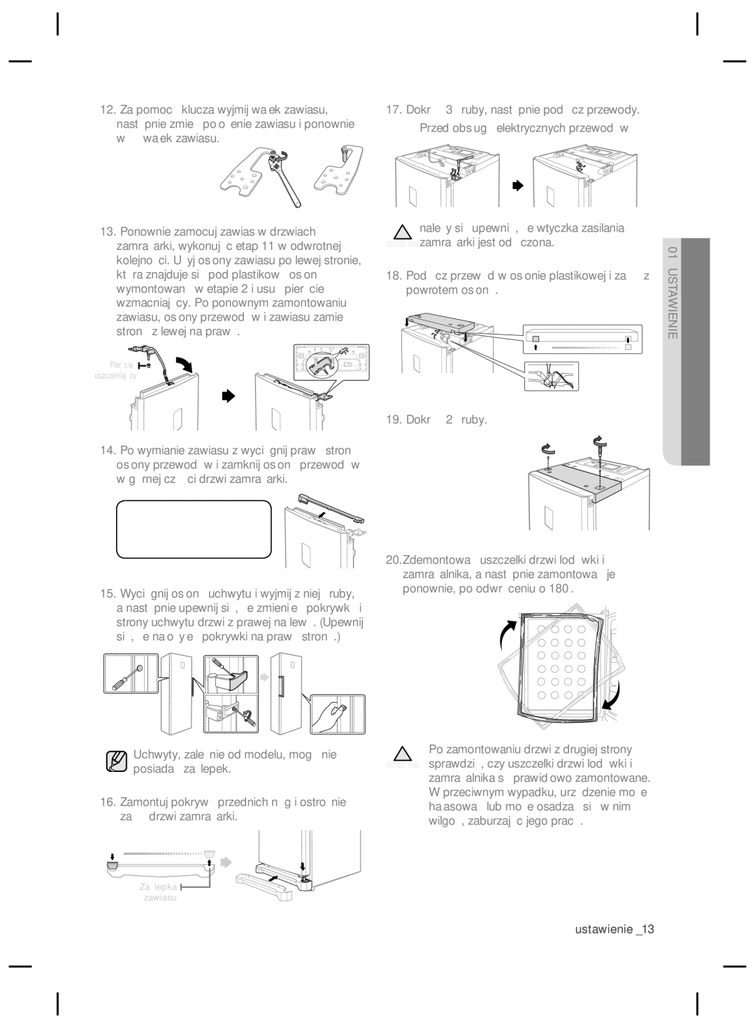 Samsung RZ80FHIS1/XEO, RZ80EEIS1/XEO manual Ustawienie 