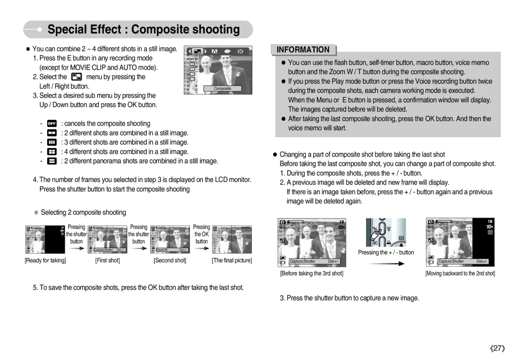 Samsung S1000 user manual Special Effect Composite shooting 