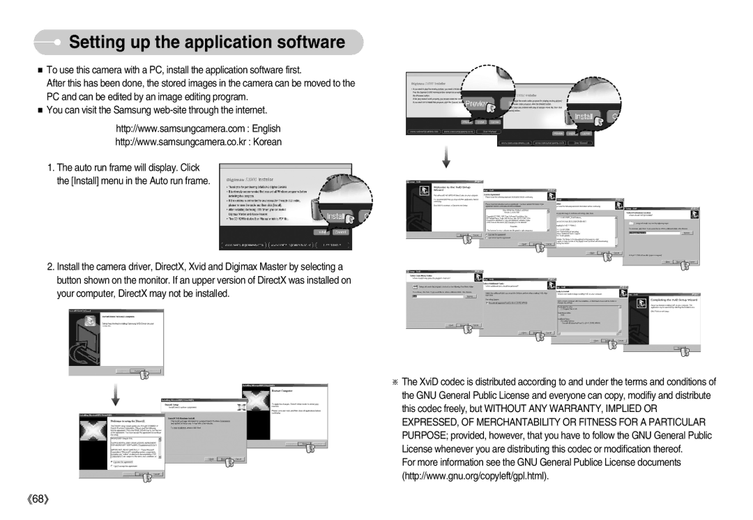 Samsung S1000 user manual Setting up the application software 