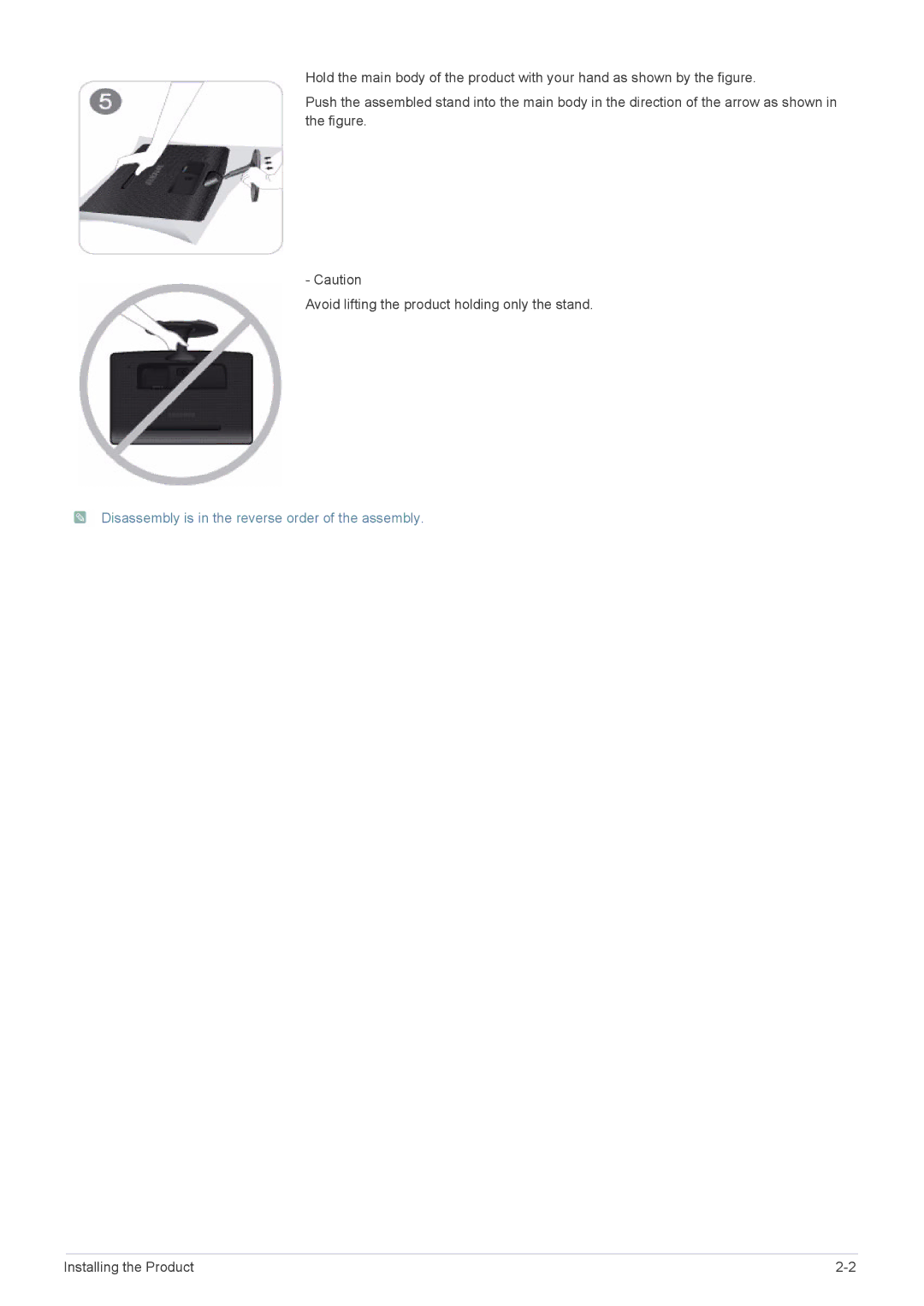 Samsung S19A10N user manual Disassembly is in the reverse order of the assembly 