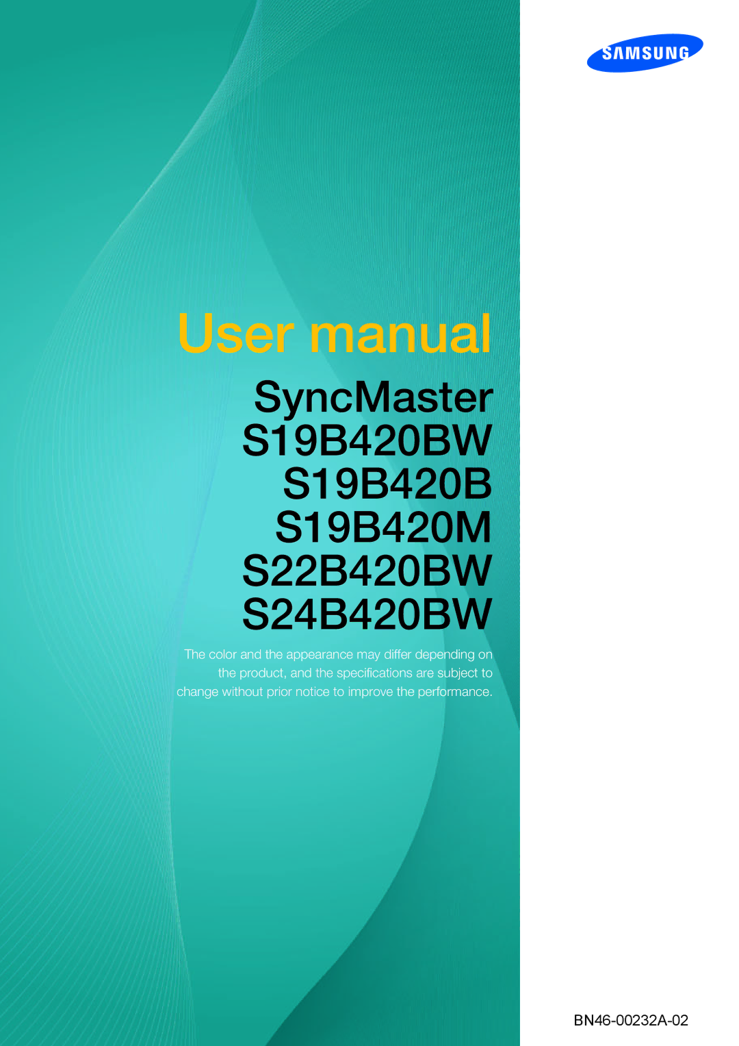 Samsung user manual SyncMaster S19B420BW S19B420B S19B420M S22B420BW S24B420BW 