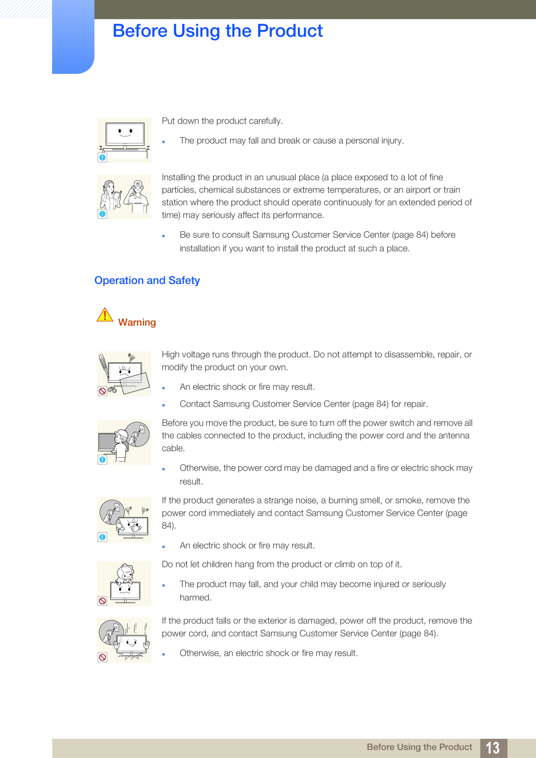 Samsung S24B420BW, S19B420M, S19B420BW, S22B420BW user manual Operation and Safety, Before Using the Product, Samsung 