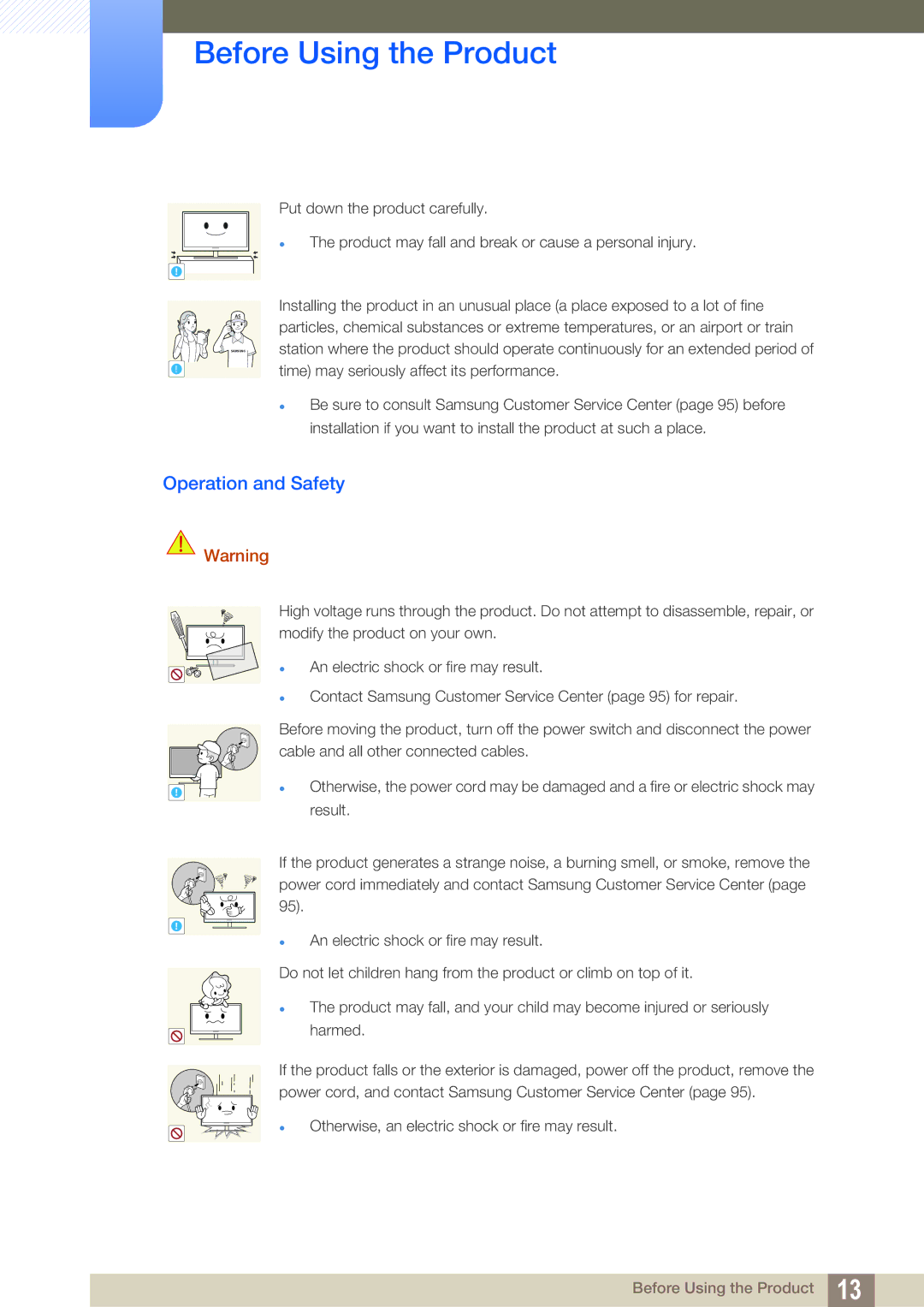 Samsung S19C200NY user manual Operation and Safety 