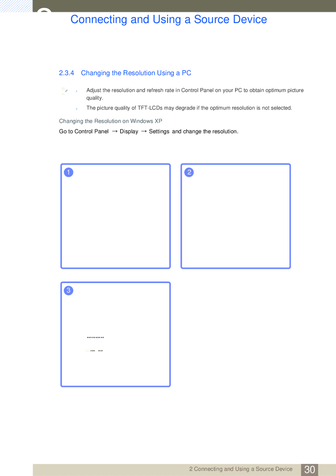 Samsung S19C200NY user manual Changing the Resolution Using a PC 