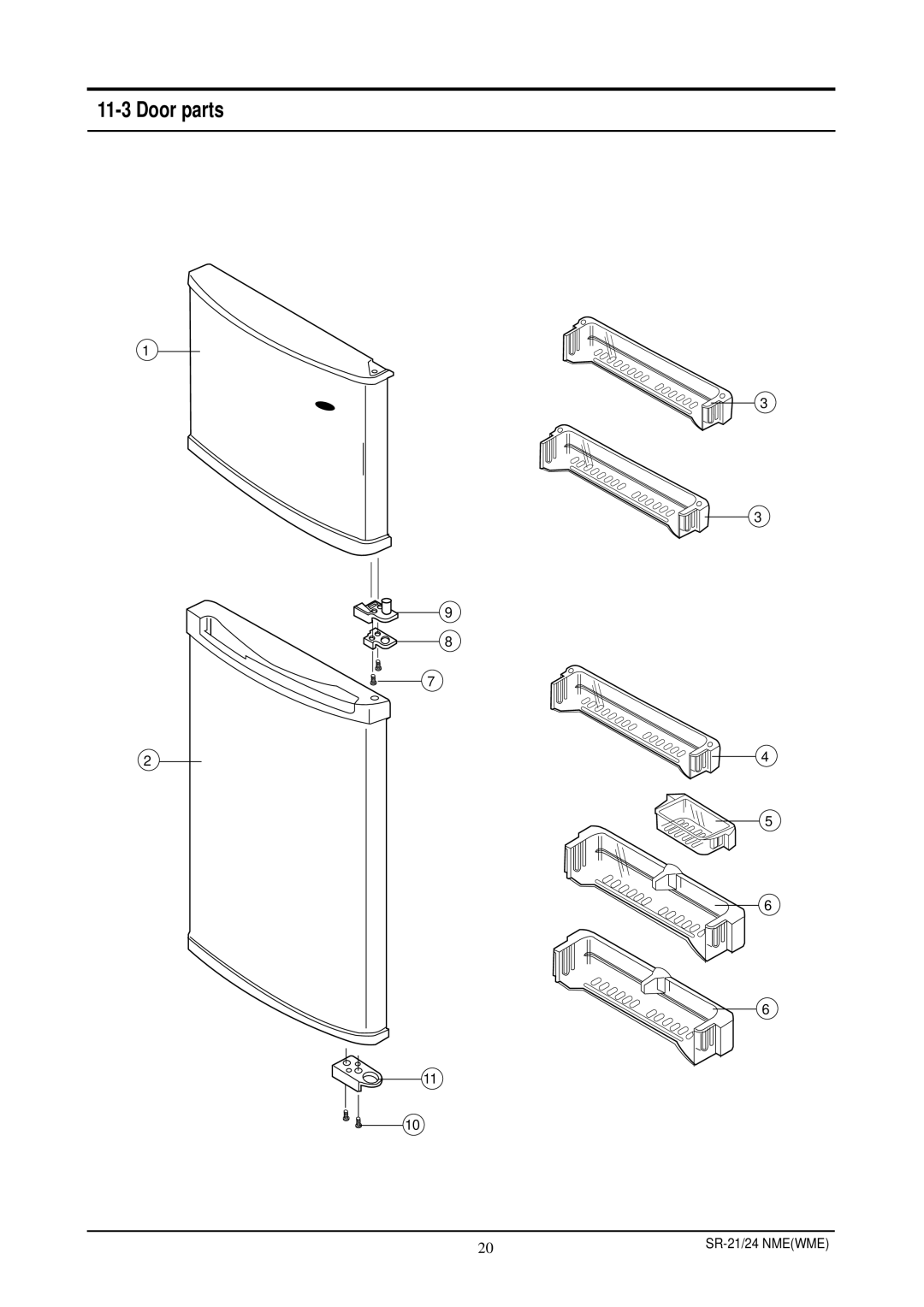 Samsung S24ENPSWQN/BUL, S21ENPSWHN/ITM, S24ENPSWHN/ITM manual Door parts 