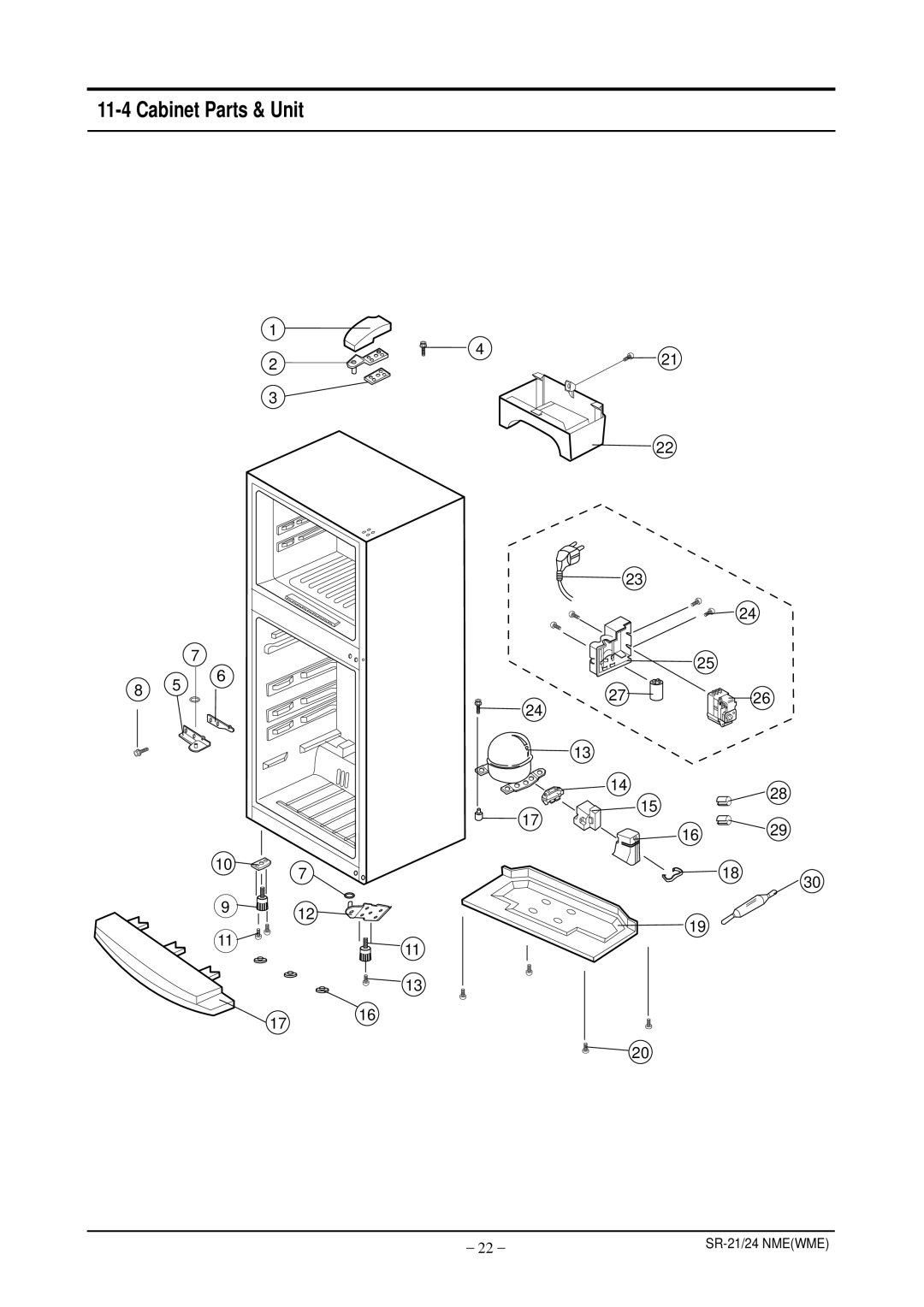 Samsung S24ENPSWHN/ITM, S21ENPSWHN/ITM, S24ENPSWQN/BUL manual Cabinet Parts & Unit 