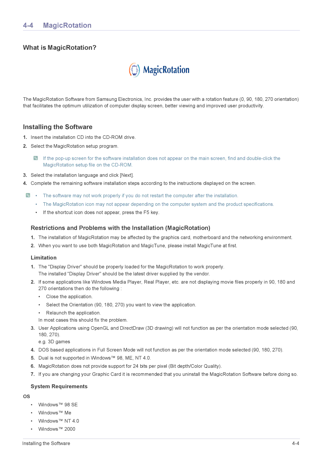 Samsung S22A460B user manual What is MagicRotation? 