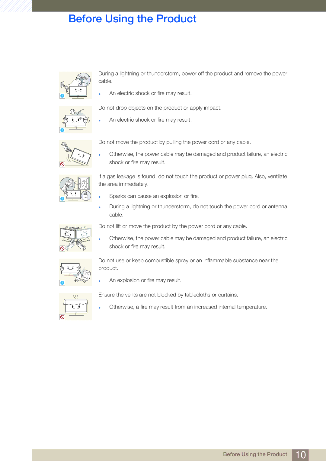 Samsung S22C650D, S22A650D, S27A650D, S24A850DW, S24A650D, S19A450BR user manual Gas 