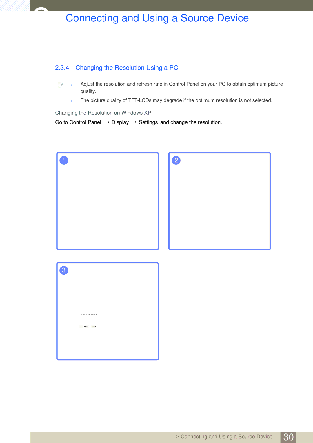 Samsung S22B220BW, S19B220B, S19B220NW user manual Changing the Resolution Using a PC 