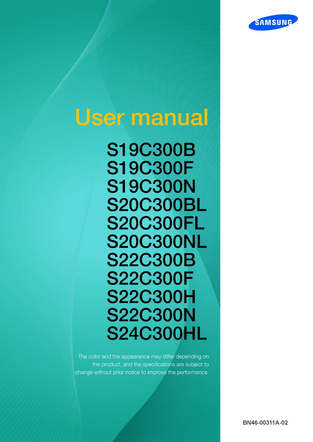 Samsung S22C300H, S24C300HL user manual BN46-00311A-02 