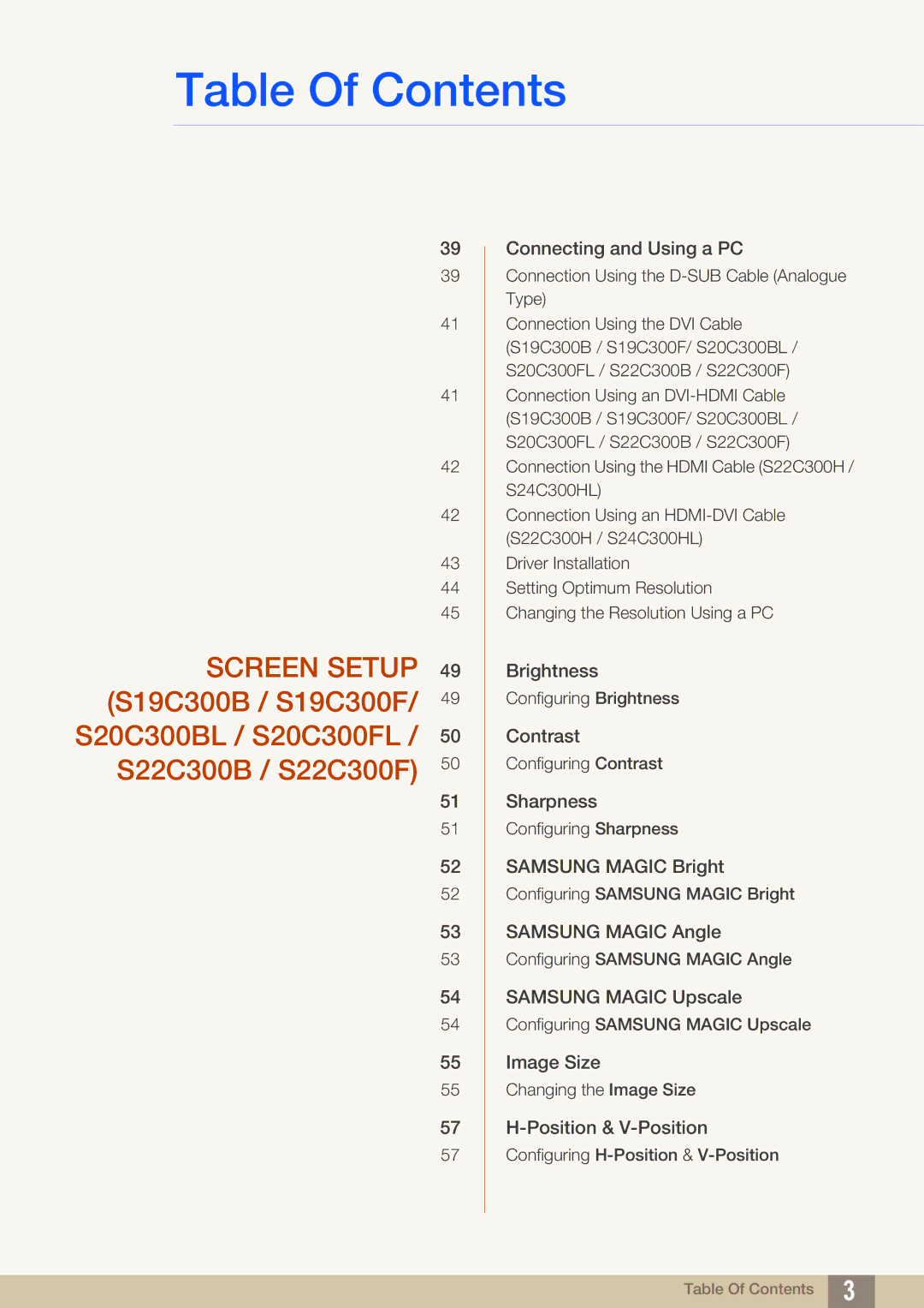 Samsung S22C300H, S24C300HL user manual Brightness 