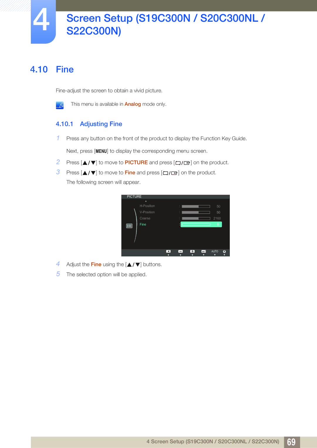 Samsung S22C300H, S24C300HL user manual Fine 