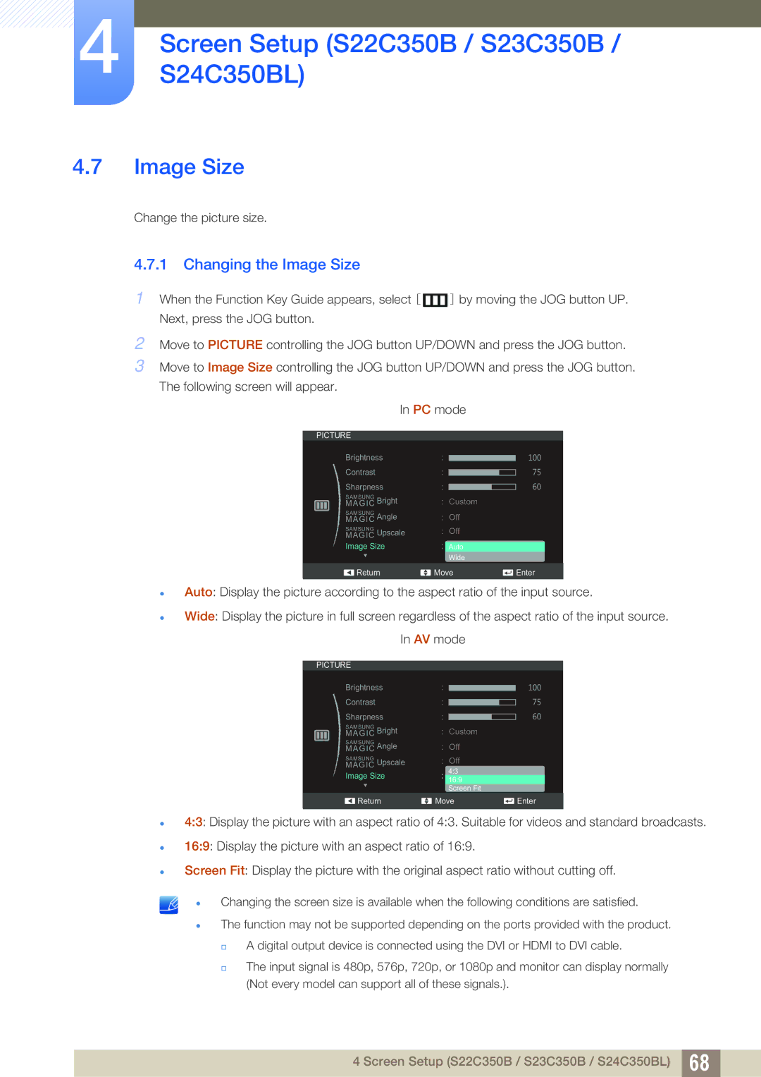 Samsung S24C350HL, S22C350H user manual Screen Fit 